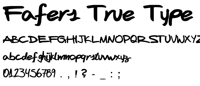 FAFERS True Type Handwriting Font police